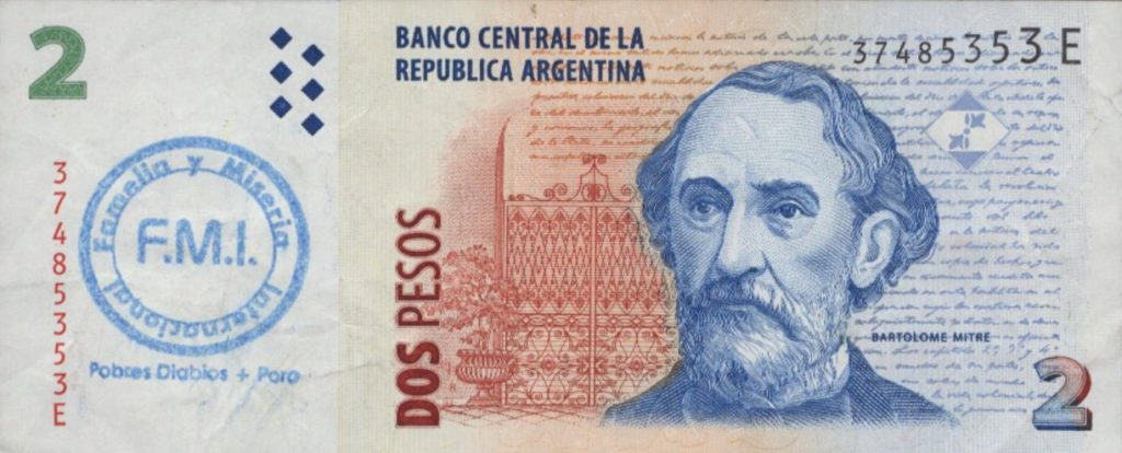 FMI versão do coletivo Pobres Diablos em nota de Dois Pesos na Argentina