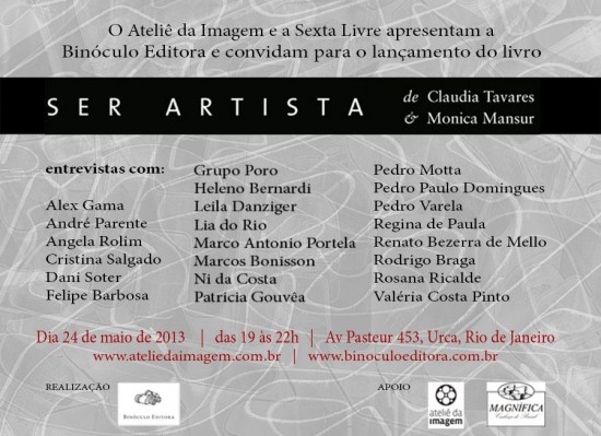 Lançamento do livro Ser Artista no Rio de Janeiro